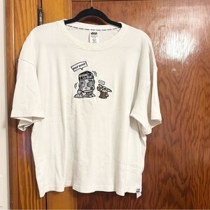 Star Wars White Embroidered Baby Yoda Graphic Tee